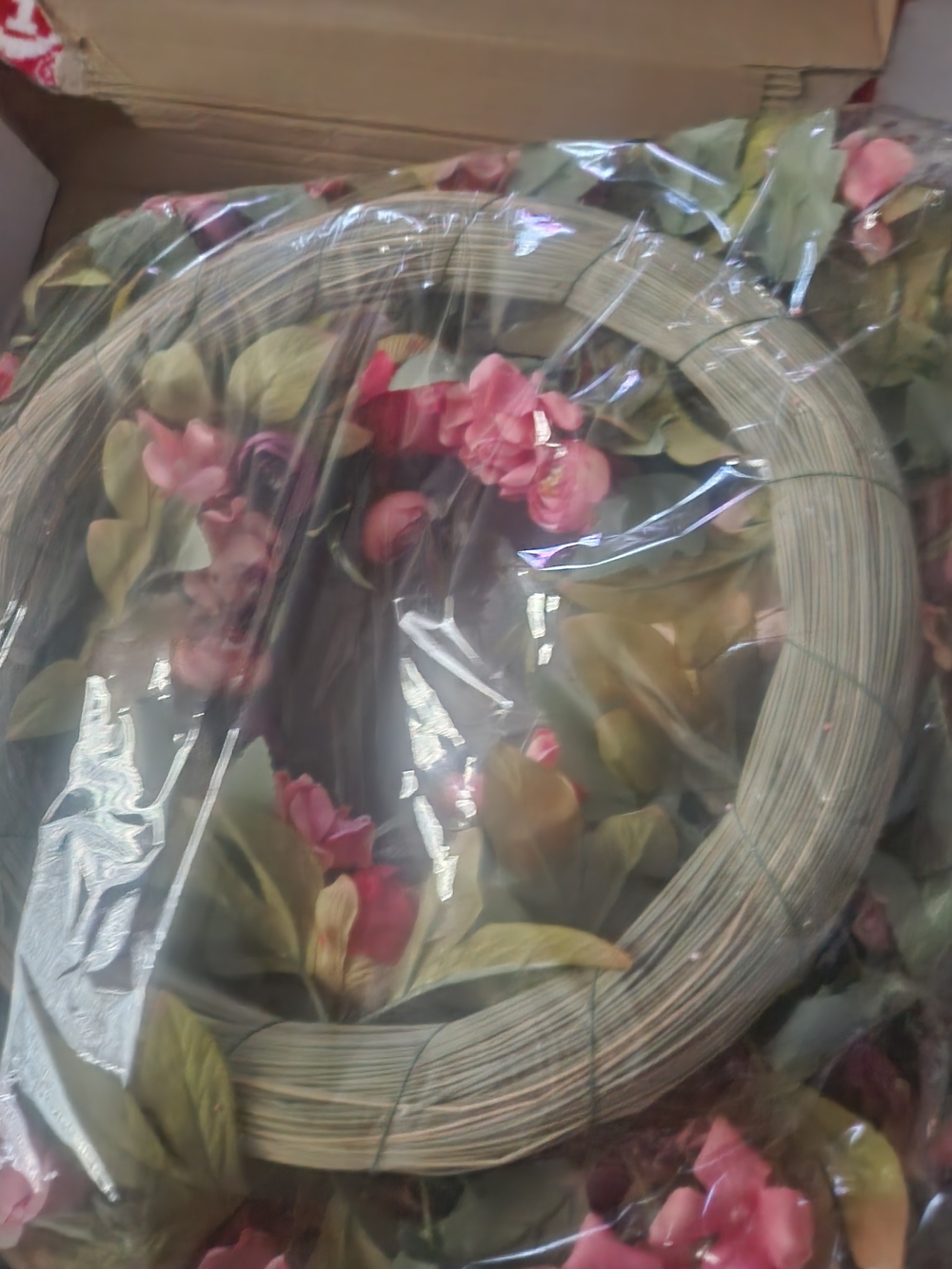 Pink & Red Peony Faux Floral Wreath - Elegant Home Accent - Picture 8 of 9
